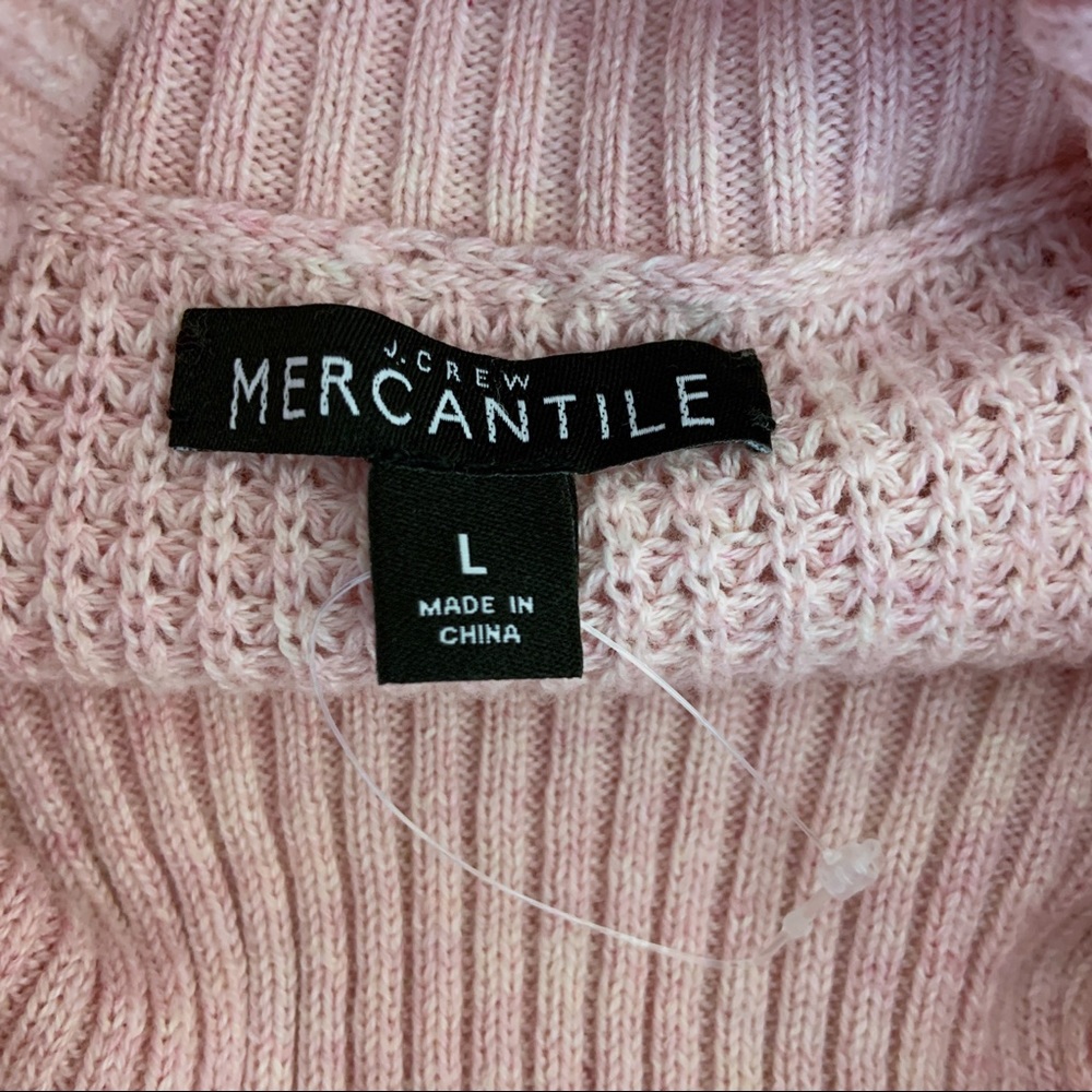 NEW J Crew Pink Knit Turtleneck Sweater Size Large - Picture 6 of 9